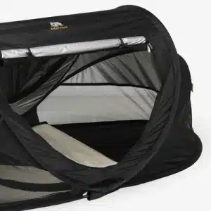 DERYAN Peuter Luxe rejseseng Black med selvoppustelig madras
