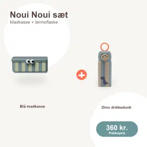 Noui Noui madkasse og drikkedunk sæt – Blå/dino