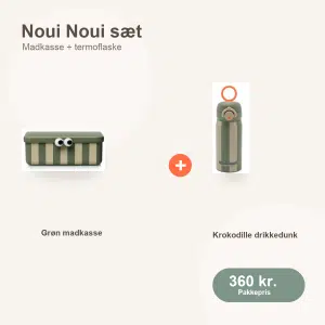 Noui Noui grøn madkasse og krokodille drikkedunk sæt til børn