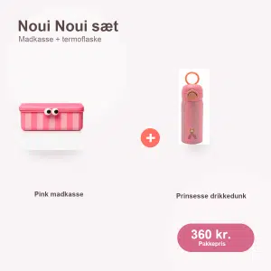 Noui Noui pink madkasse og prinsesse drikkedunk sæt til børn