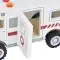 Kinder and Kids ambulance i træ med lyd og redningstilbehør