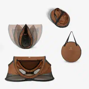 DERYAN Peuter Luxe rejseseng Caramel med 3,5 cm madras