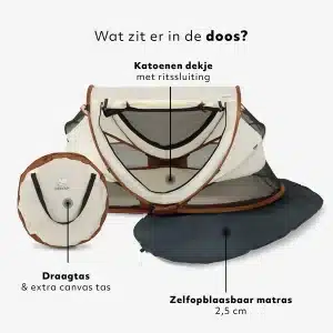 DERYAN Peuter Luxe rejseseng Sand med 3,5 cm madras