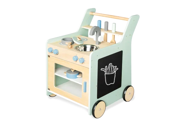 Pinolino Kalle gåvogn med legekøkken – pastelgrøn