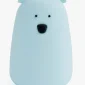 Blå Rabbit & Friends Store Bjørn natlampe i silikone set forfra på hvid baggrund.