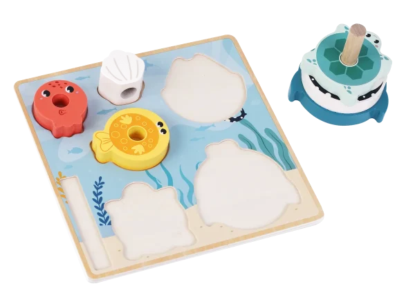 2 i 1 trælegetøj med havdyr fra Kinder and Kids