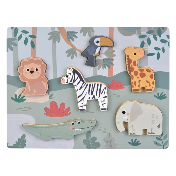 Puslespil med jungledyr i træ fra Kinder and Kids