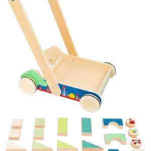 small foot Move it gåvogn i træ – med byggeklodser – produktvisning 2