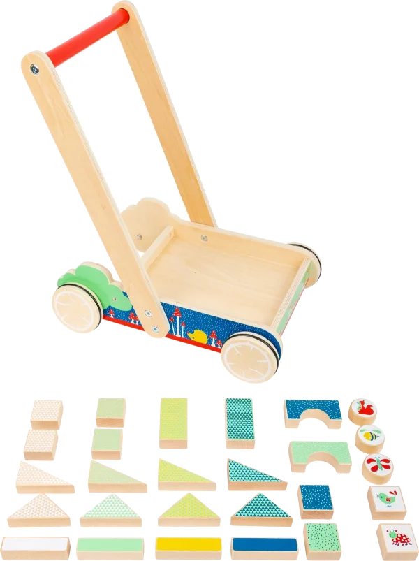 small foot Move it gåvogn i træ – med byggeklodser – produktvisning 2
