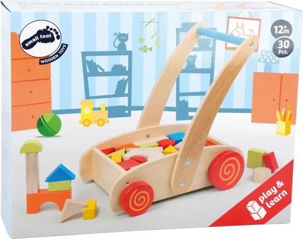 small foot gåvogn med byggeklodser – 33 dele og blåt greb – produktvisning 3