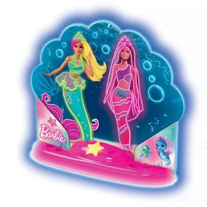 Barbie Shell Glow lysbilleder med to havfruer på lysbase