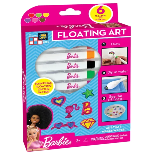 Barbie Floating Art i pakke med seks tusser og keramisk ske