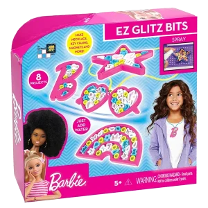 Barbie EZ Glitz Bits perlesæt i æske med forme og smykkedele