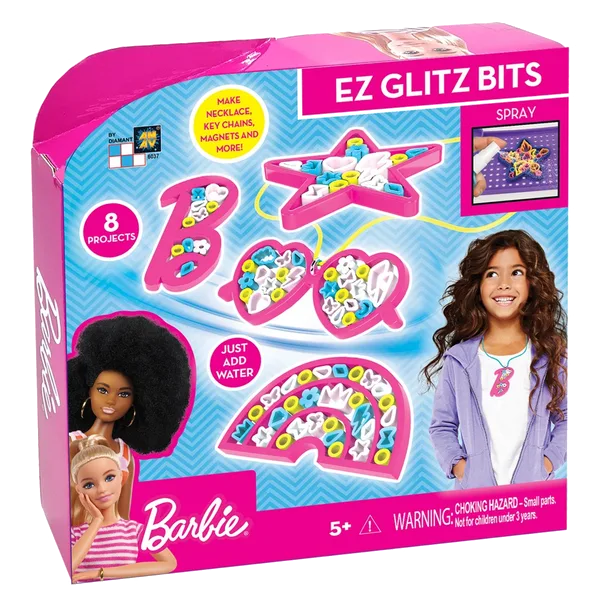 Barbie EZ Glitz Bits perlesæt i æske med forme og smykkedele