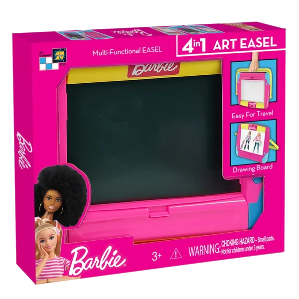 Barbie staffeli 4 i 1 i æske med tegnetavle Barbie staffeli 4 i 1 i æske med tegnetavle