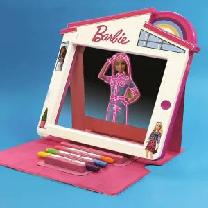 Barbie Dreamhouse Glow Pad åbnet med tegneflade og tosidede tusser