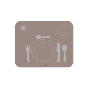 Noui Noui lær at dække bord Cocoa – brun læringsdækkeserviet til børn, 43 × 34 cm