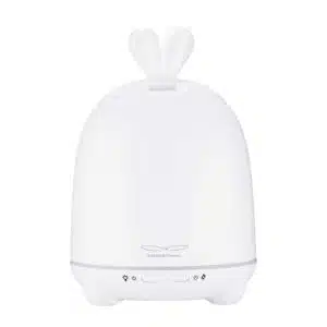 Hvid diffuser med kaninører fra Rabbit & Friends – diffuser til æteriske olier med LED-lys