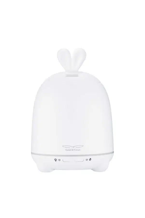 Hvid diffuser med kaninører fra Rabbit & Friends – diffuser til æteriske olier med LED-lys