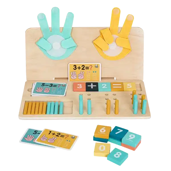 Komplet tællespil med fingre i træ Komplet Kinder and Kids tællespil med fingre i træ