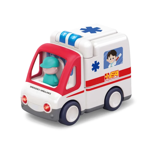 Kinder and Kids ambulance med lys og musik – produktbillede 1 Ambulance med lys og musik fra Kinder and Kids med figurer og båre