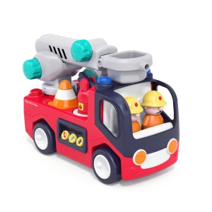 Brandbil med lys og musik fra Kinder and Kids med figurer og stige