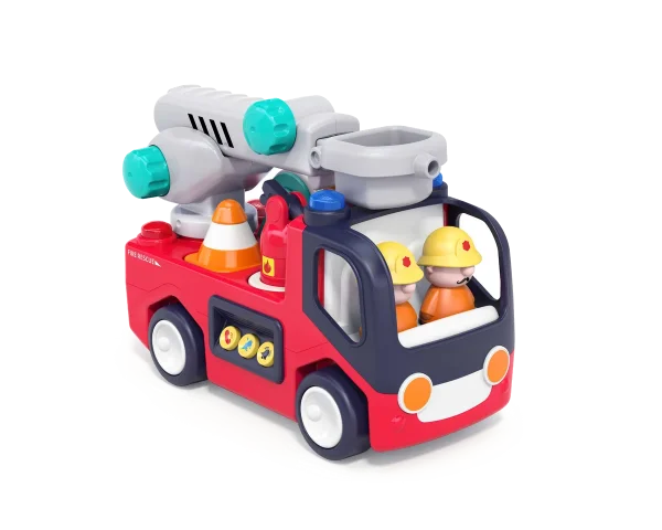 Brandbil med lys og musik fra Kinder and Kids med figurer og stige