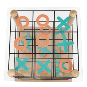 Kryds og bolle i 3D fra Kinder and Kids – spillefelterne og brikkerne set ovenfra