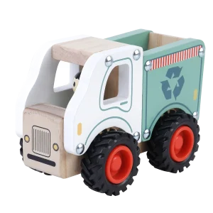 Skraldebil i træ til børn fra Kinder and Kids med store hjul
