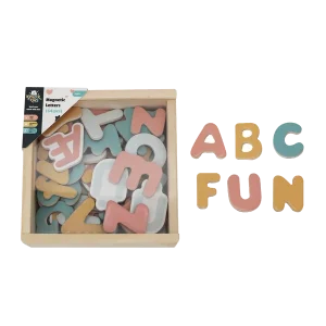 Kinder and Kids magnetbogstaver i træ med æske og bogstaverne ABC