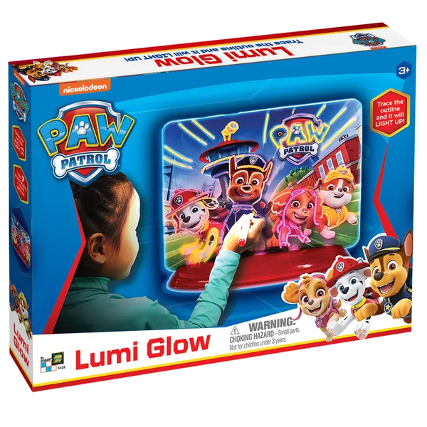Paw Patrol Lumi Glow i blå æske med lysende tegneplade