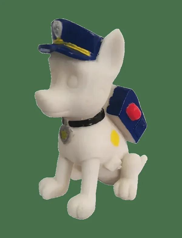 Umalet Chase-figur med blå politihat og rygsæk – Paw Patrol malersæt