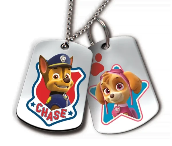 Chase- og Skye-vedhæng med kæder – Paw Patrol smykkesæt