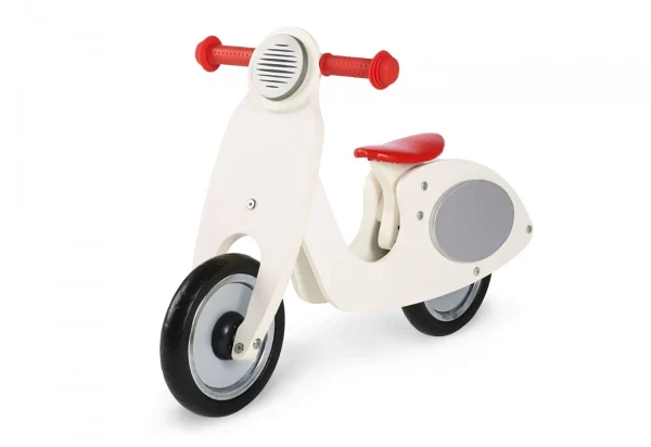 Pinolino Vespa Wanda løbecykel – cremehvidt scooterstel med røde håndtag