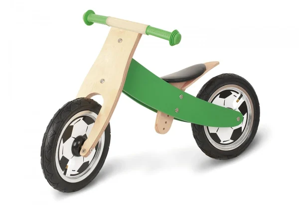 Pinolino Jogi løbecykel – originalfoto 1 Pinolino Jogi løbecykel – grønt fodboldmotiv og sort sæde