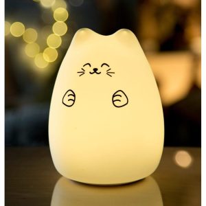 Lucky Cat kat natlampe fra Rabbit & Friends med varmt LED-lys
