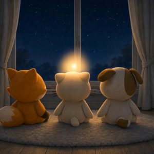 Moonlight Friends Momo, Nox og Dog Toby på børneværelset