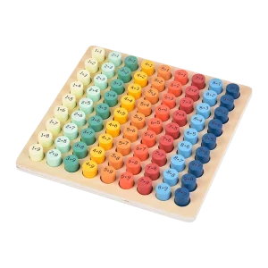 Kinder and Kids regnetavle med farvede plusstykker set skråt